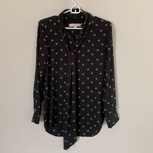 Loft Black and White Polka Dot Blouse